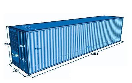 Контейнер 40 футов (12000"2500"h2900, S=30м2)